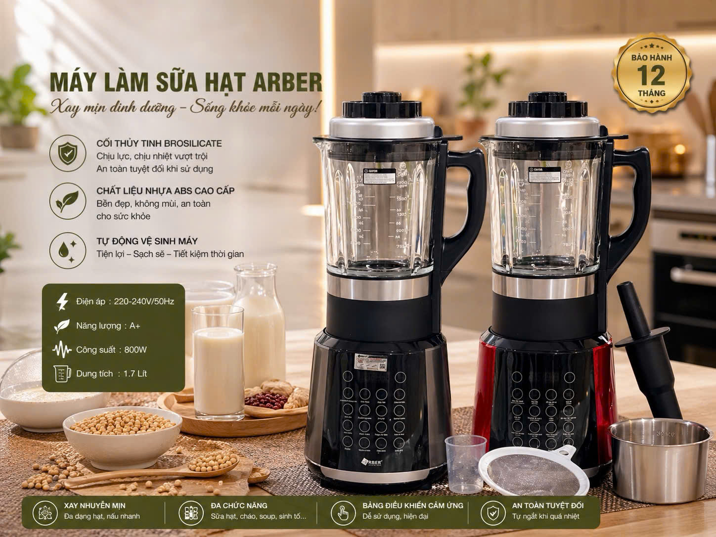 Máy làm sữa hạt MLSH9W1.75LRED
