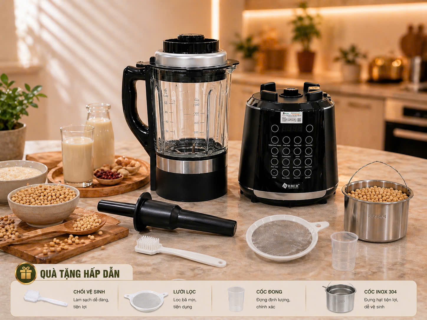 Máy làm sữa hạt MLSH9W1.75LGRAY