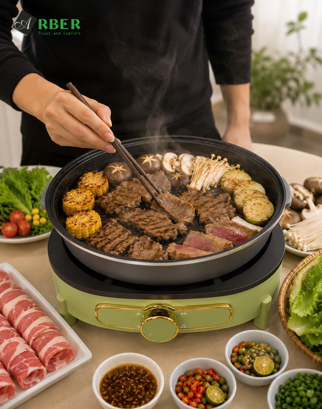 Nồi lẩu điện đa năng HH5.5LGREEN