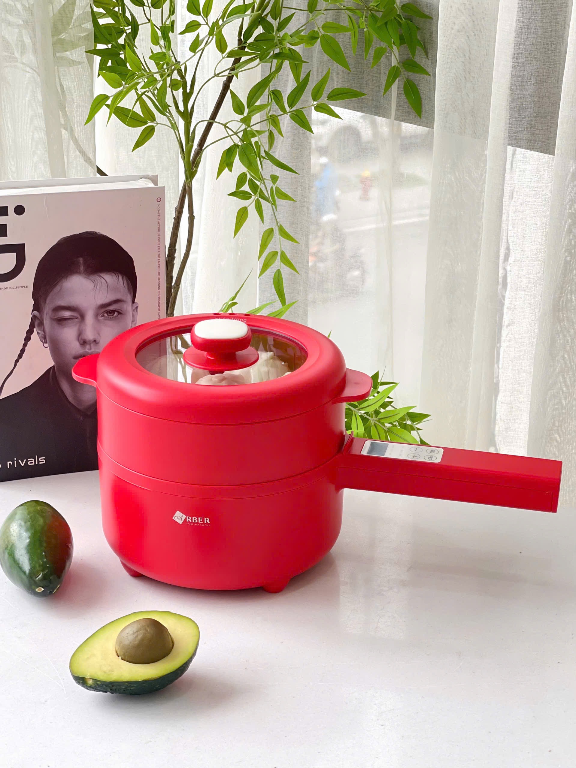 Nồi điện đa năng Arber DN08 màu đỏ