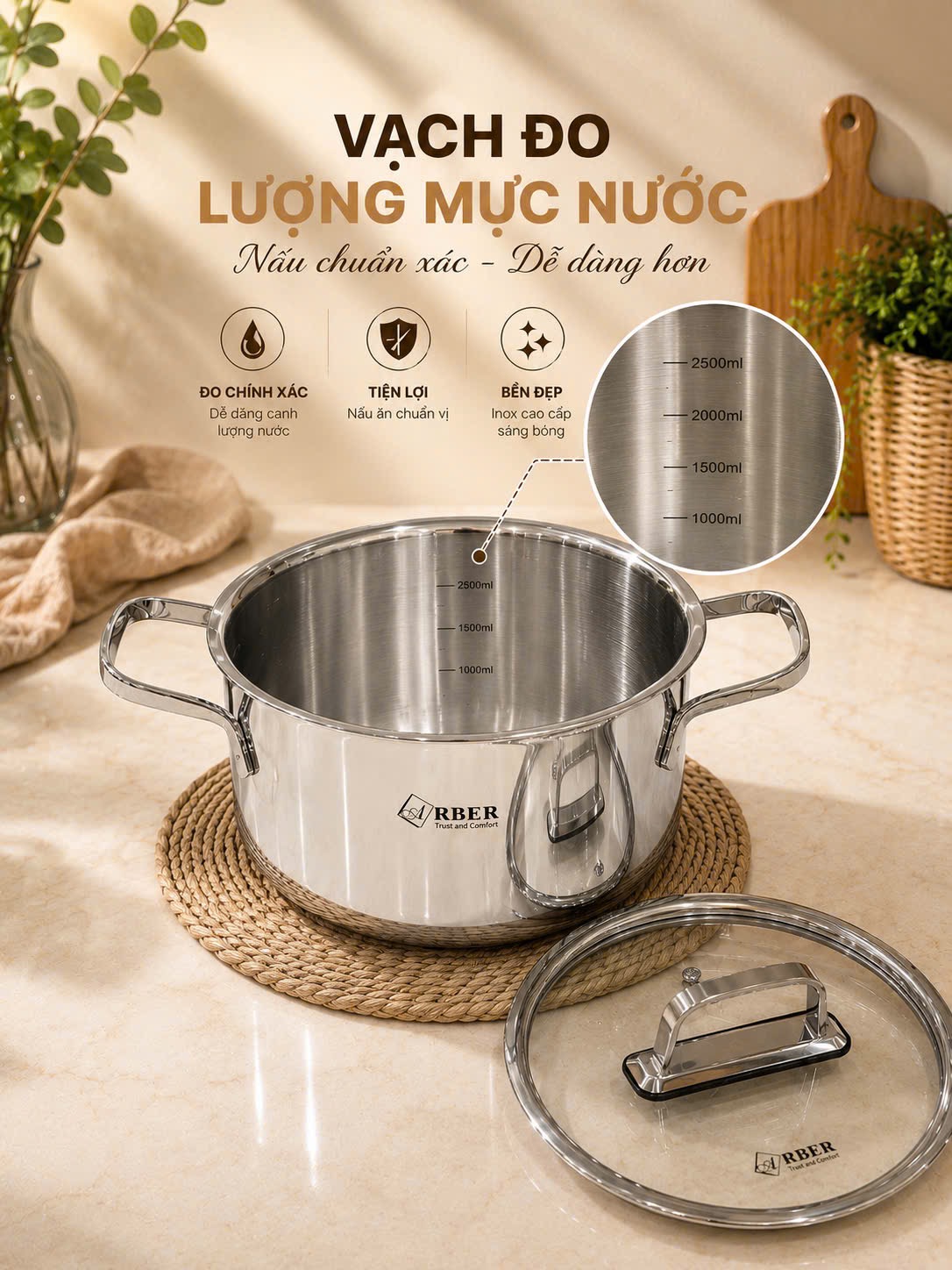 Nồi đơn inox 304 liền đáy Arber AN-16C1
