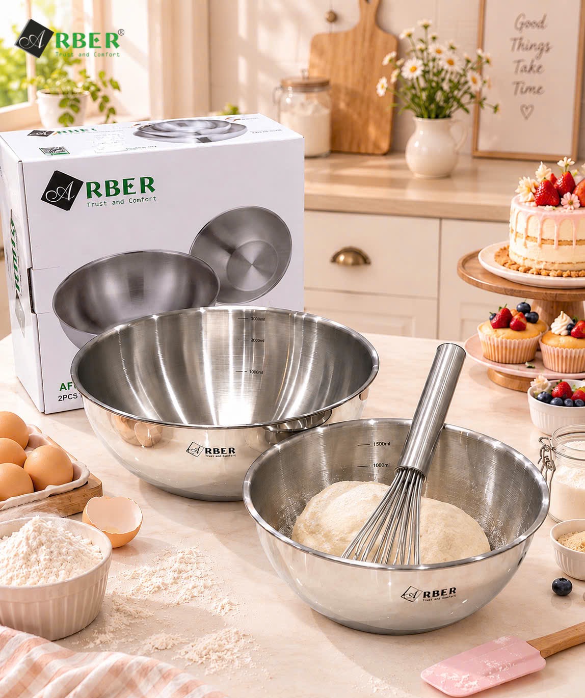 Bộ 2 bát tô inox Arber AN-06VH